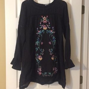 Embroidered Peasant Dress